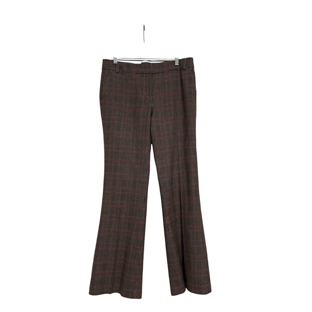 J Crew WOOL PLAID WINDOWPANE FAVORITE FIT TROUSERS SIZE 8